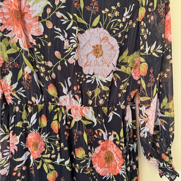 Lauren Conrad Faux Wrap Floral Maxi Dress NWOT Size Medium - Picture 6 of 7